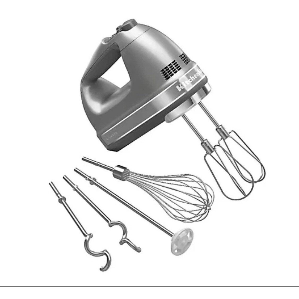KitchenAid KHM929CU0 9 Speed Hand Mixer Gray, WITH ATTACHMENT Tested & Works!